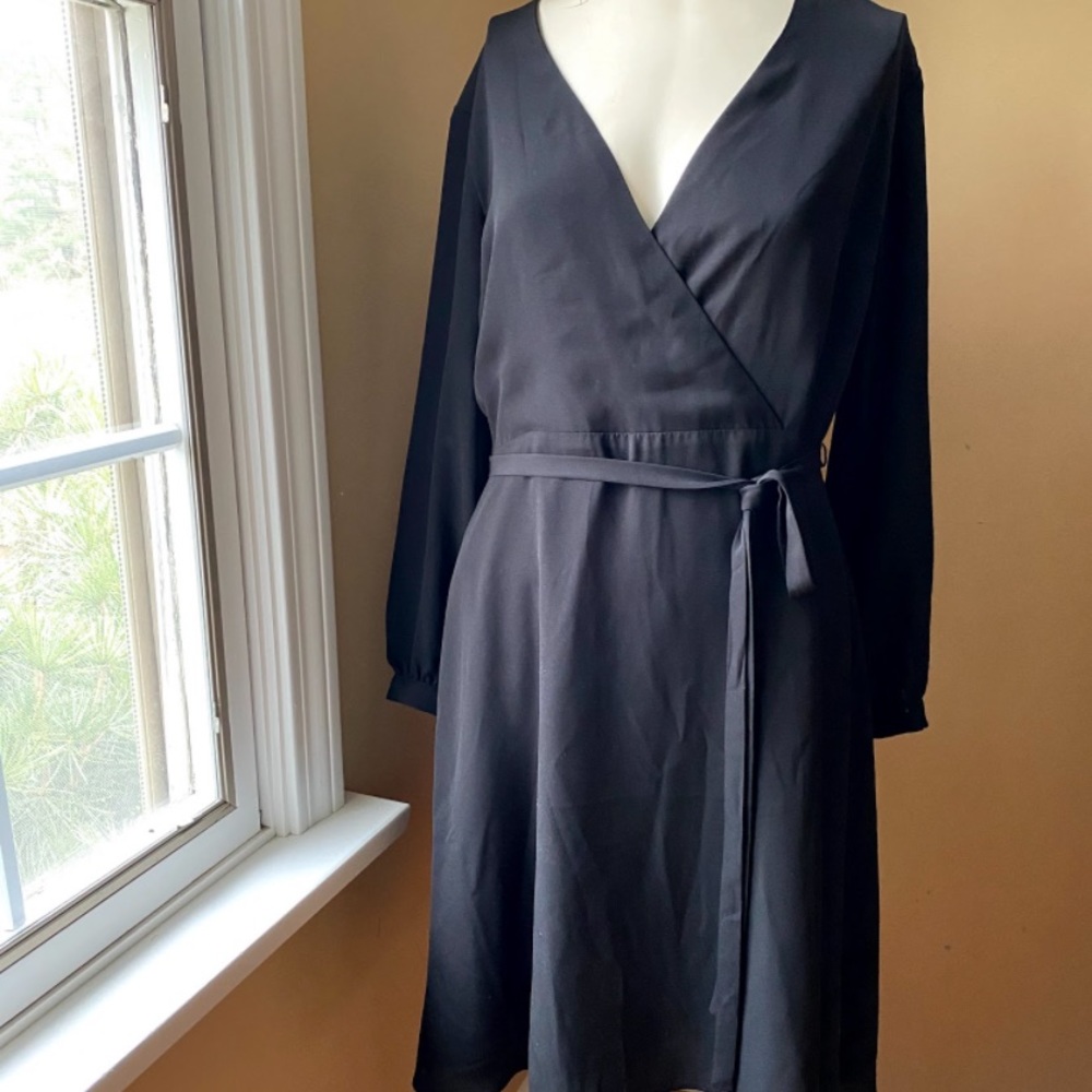 Banana Republic Black Wrap Style Dress S